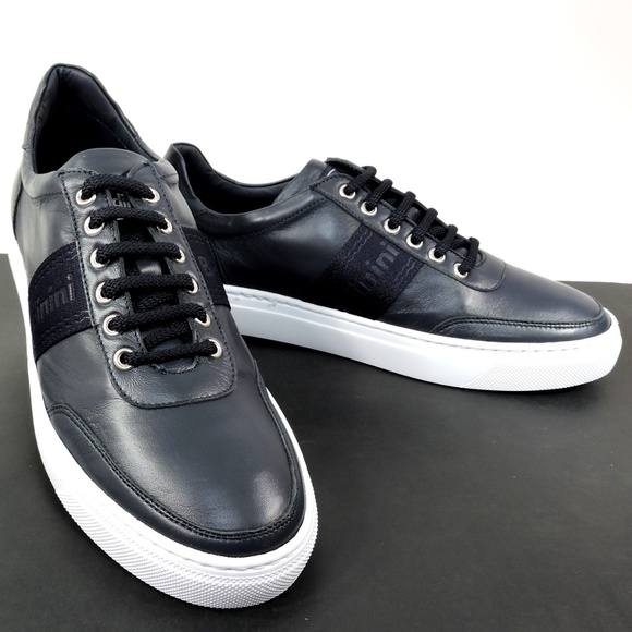 BALDININI 🇮🇹 MEN'S BLUE SOFT LEATHER COMFORT FASHION SNEAKERS